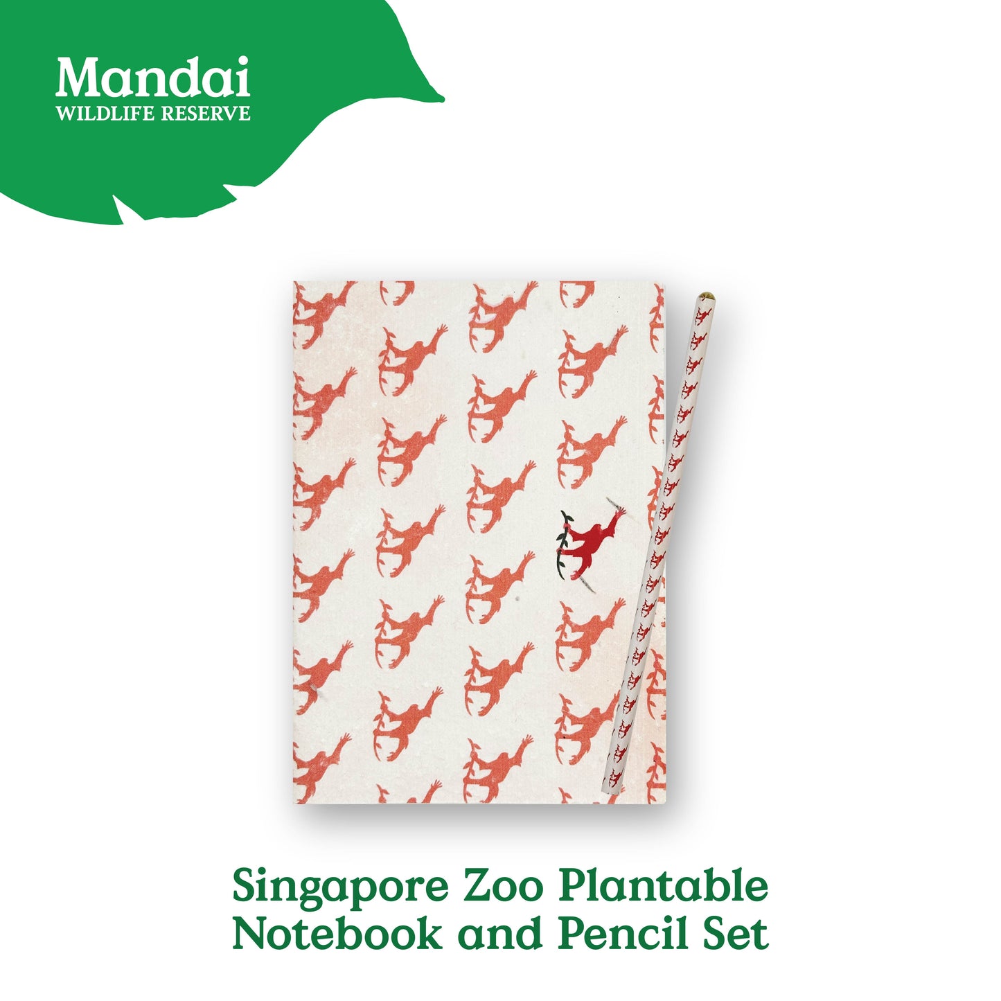 Mandai Park Logo Collection Plantable Notebook and Pencil Singapore Zoo Night Safari River Wonder MANDAI WILDLIFE RESERVE