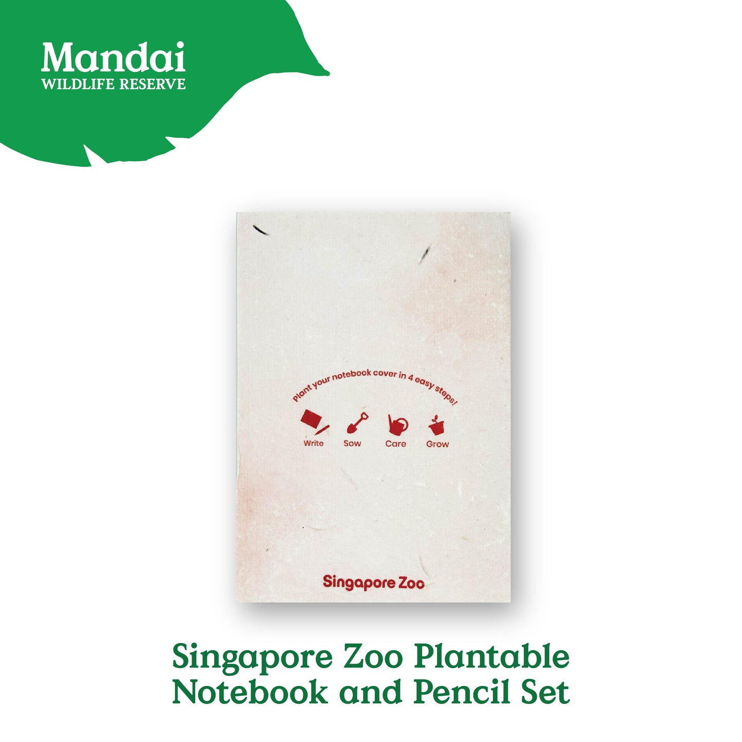 Mandai Park Logo Collection Plantable Notebook and Pencil Singapore Zoo Night Safari River Wonder MANDAI WILDLIFE RESERVE