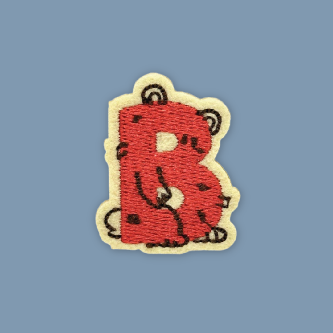 26 Alphabet Animal Embross Iron on Patches Penguin Bear Cheetah - MANDAI WILDLIFE RESERVE