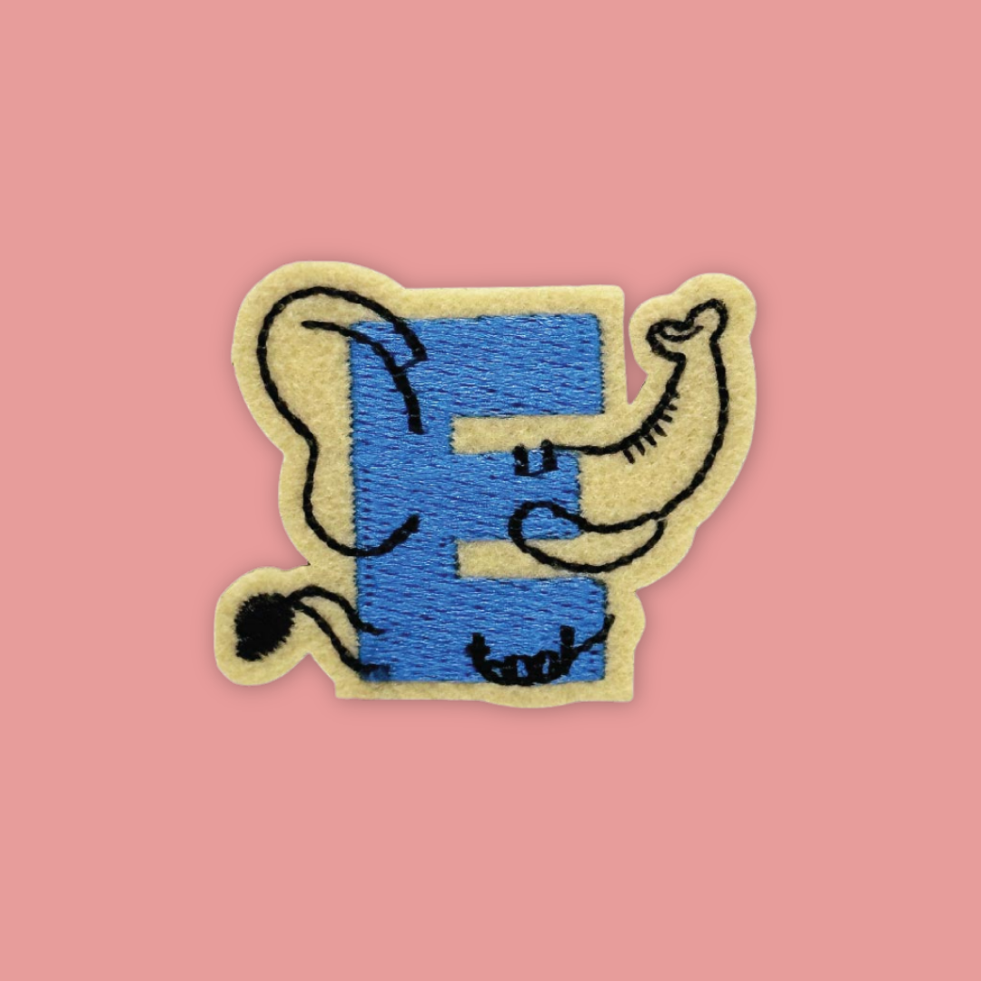 26 Alphabet Animal Embross Iron on Patches Penguin Bear Cheetah - MANDAI WILDLIFE RESERVE
