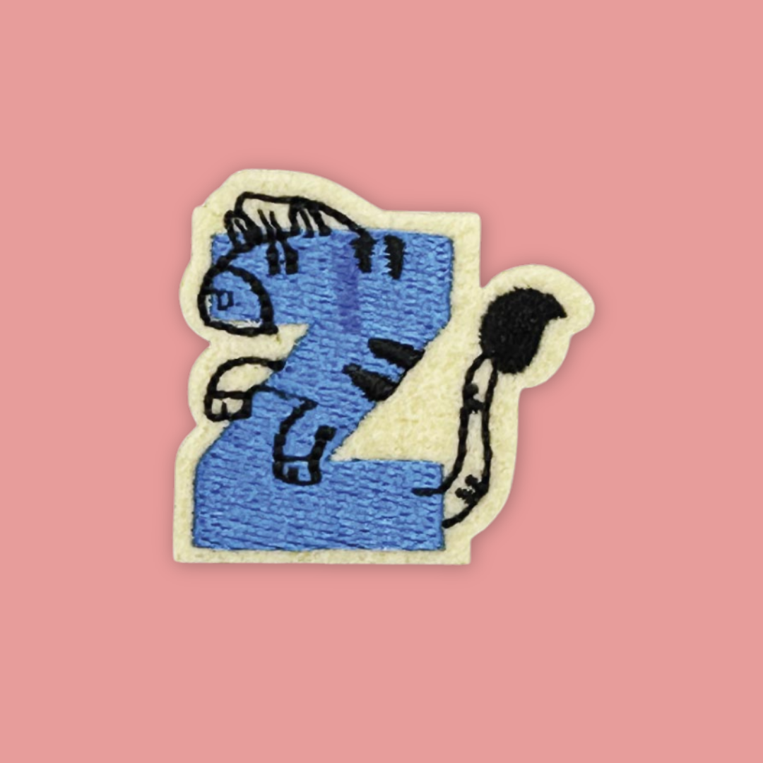 26 Alphabet Animal Embross Iron on Patches Penguin Bear Cheetah - MANDAI WILDLIFE RESERVE