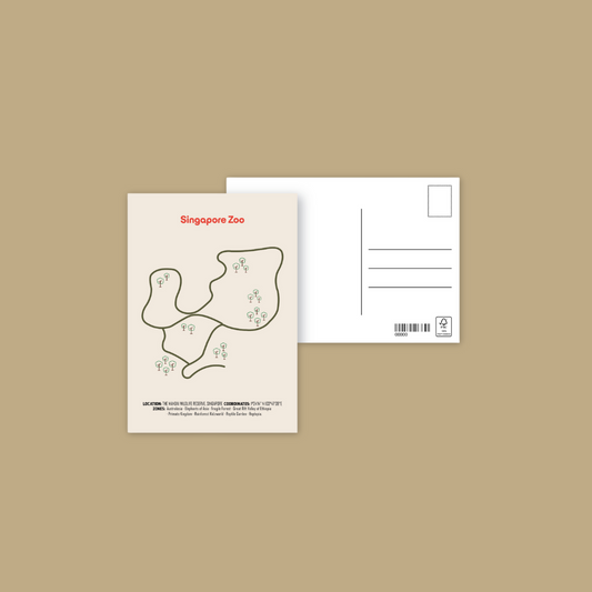 Singapore Zoo Map Postcard