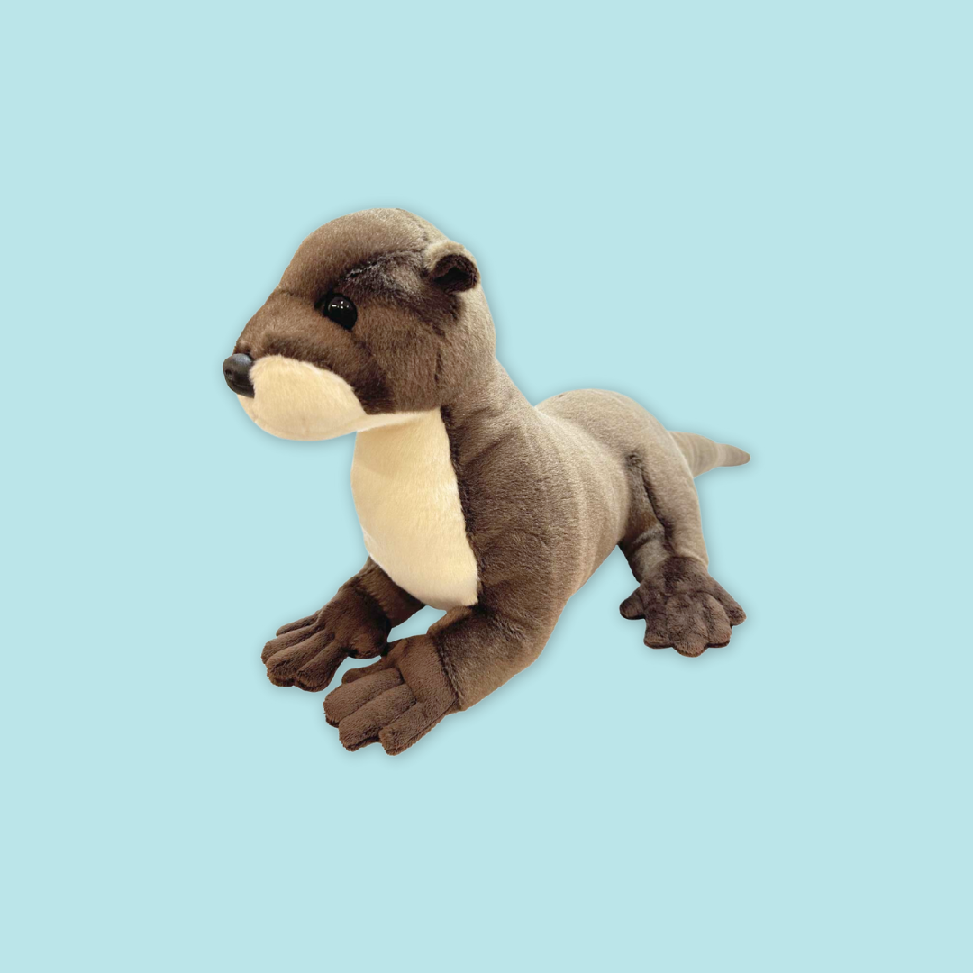 River Otter Standing Otter Beanie Plush Toy Stuffed with Realistic Good Sleeping Buddy MANDAI WILDLIFE RESERVE