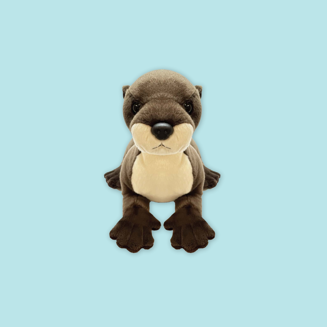 River Otter Standing Otter Beanie Plush Toy Stuffed with Realistic Good Sleeping Buddy MANDAI WILDLIFE RESERVE