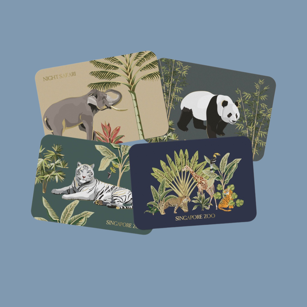 Elephant Placemat Panda White Tiger Animal MANDAI WILDLIFE RESERVE