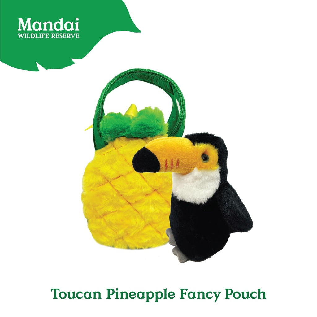 2-Piece Peacock Flamingo Parrot Toucan Penguin Fancy Pouch Cute Lovely Removable Animal Stuffed Toy Best Seller MANDAI WILDLIFE RESERVE