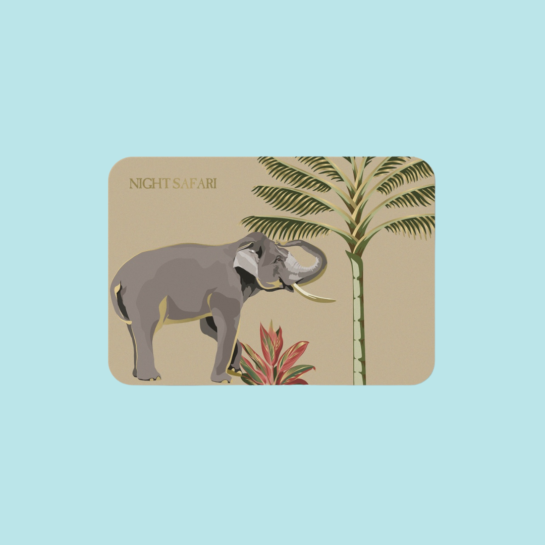 Elephant Placemat Panda White Tiger Animal MANDAI WILDLIFE RESERVE