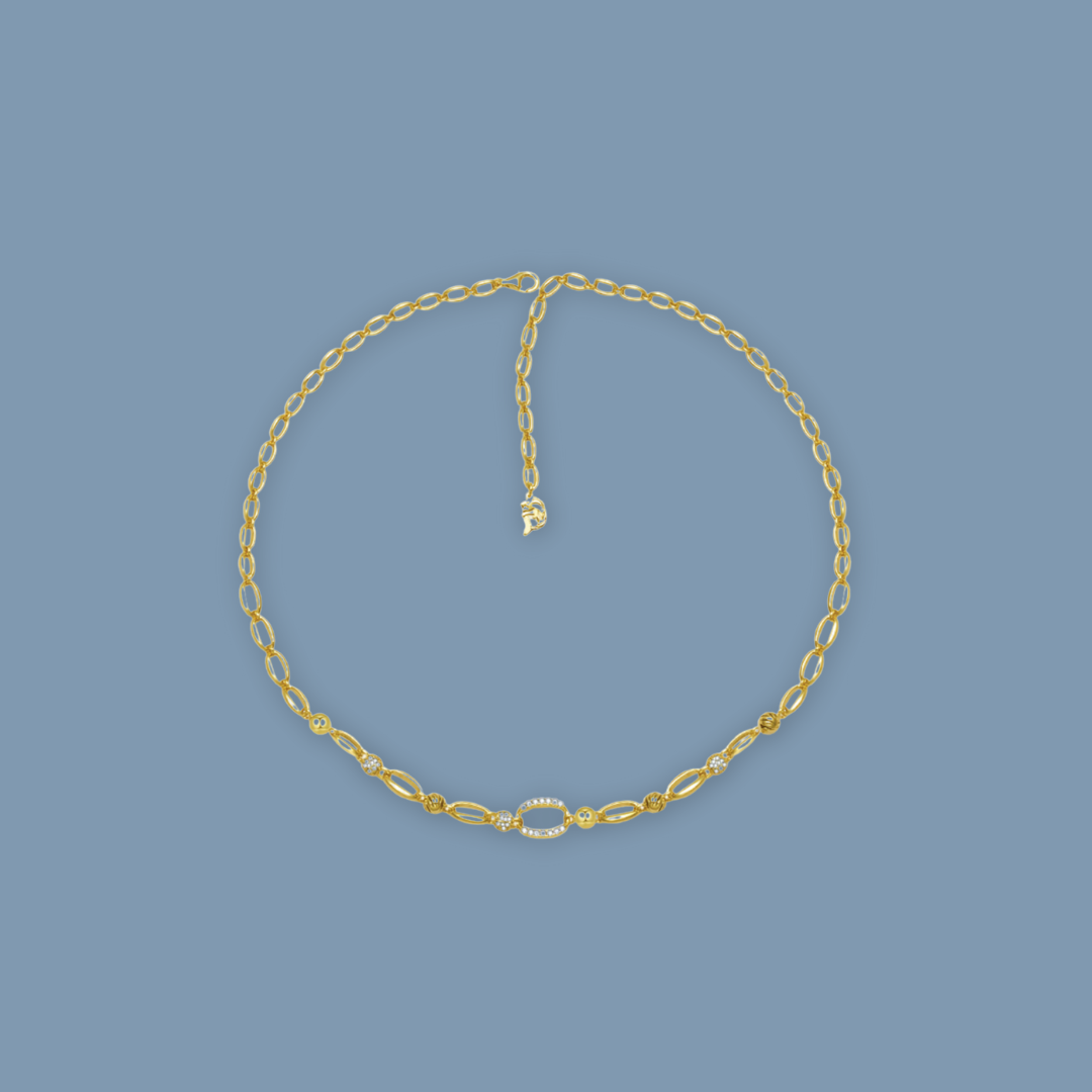 Pearly Lustre Tiger Chain Necklace