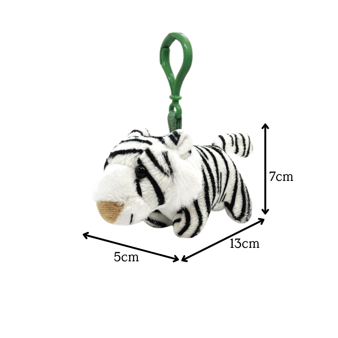 White Tiger Plush Keychain
