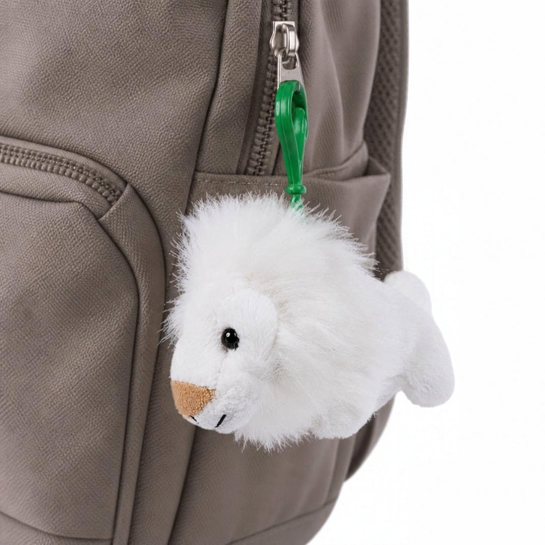 White Lion Plush Keychain