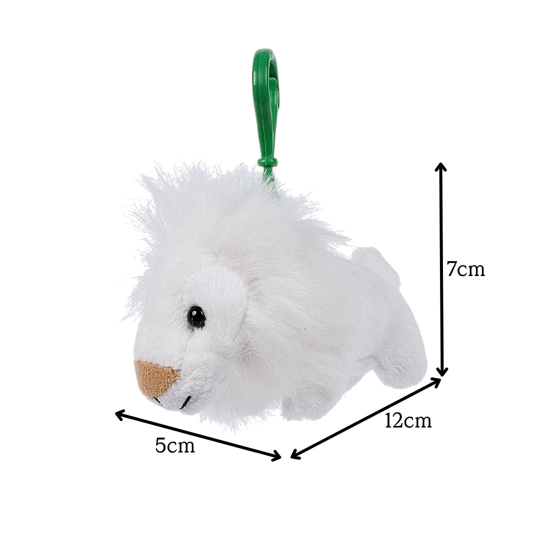 White Lion Plush Keychain
