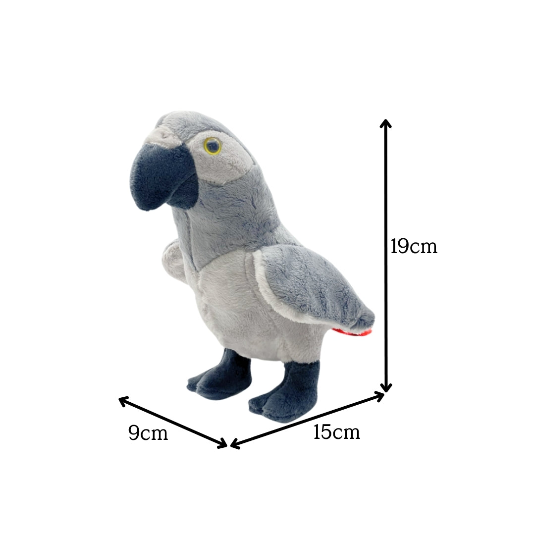 Grey Parrot Beanie Plush 8"