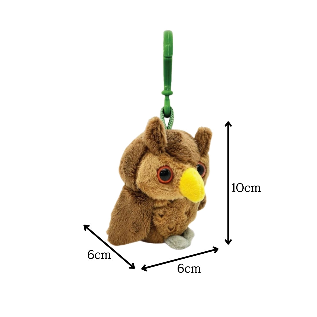 Brown Owl Plush Keychain