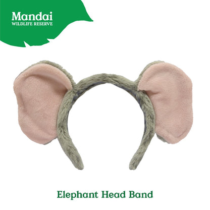 White Tiger Elephant Giraffe Panda Malayan Tiger Fennec Fox Headband Cute Animal 3D Ears Plush Padded Hair Accessories Kids MANDAI WILDLIFE RESERVE