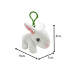 White Bunny Plush Keychain