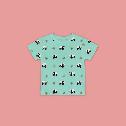 Panda All Over Print Kids Unisex Organic Cotton T-Shirt MANDAI WILDLIFE RESERVE