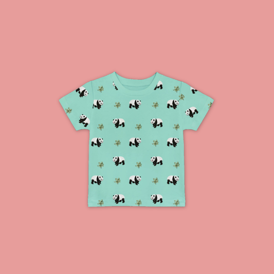 Panda All Over Print Kids Unisex Organic Cotton T-Shirt MANDAI WILDLIFE RESERVE