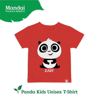 Panda Kids Unisex T-Shirt Top Short Sleeve Comfortable Clear Details Organic Cotton Tee Clothing MANDAI WILDLIFE RESERVE