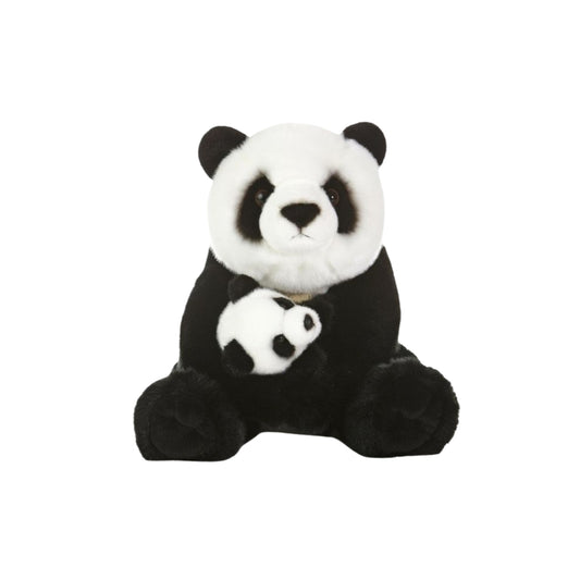 Panda Mom And Baby Plush 12"