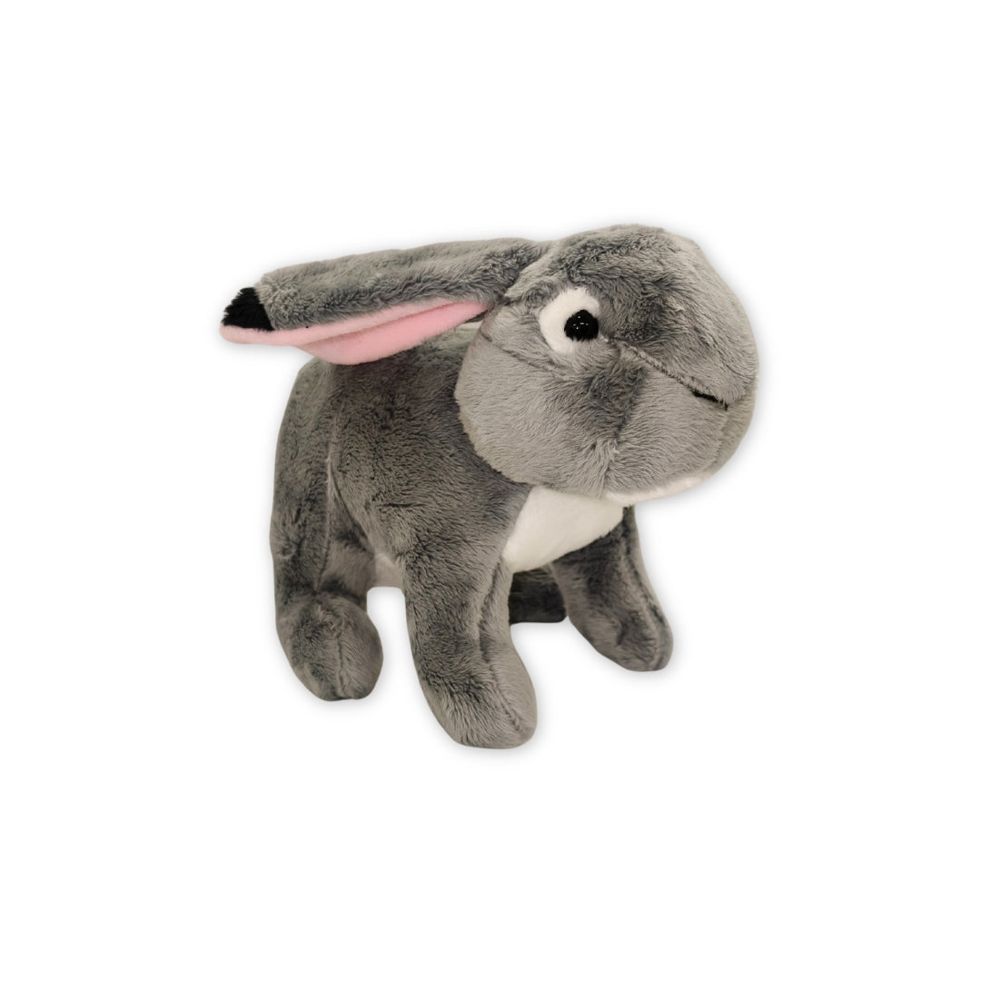 Long-Rub Rabbit Grey Beanie Plush