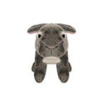 Long-Rub Rabbit Grey Beanie Plush