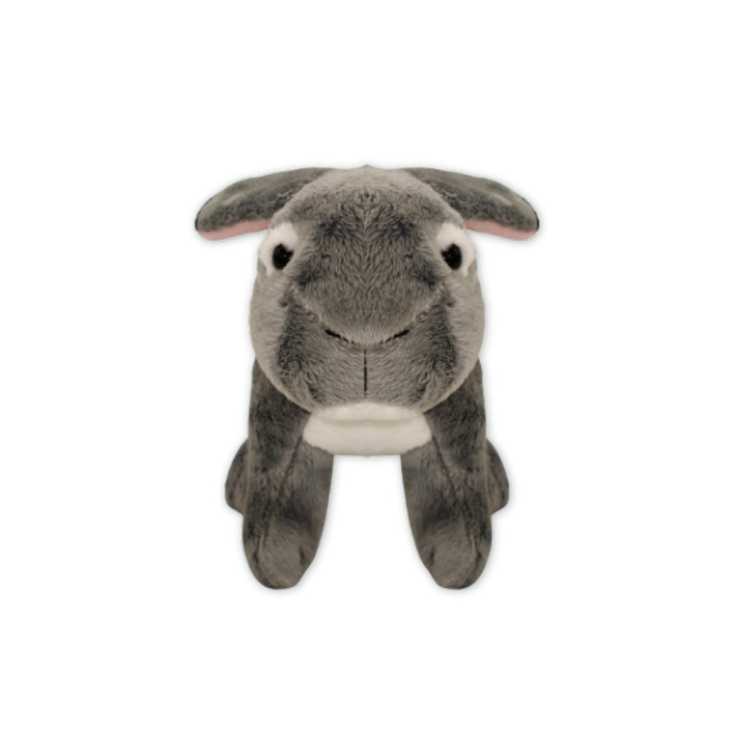 Long-Rub Rabbit Grey Beanie Plush