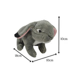 Long-Rub Rabbit Grey Beanie Plush