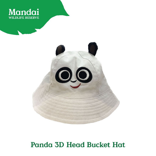 Animal Print Panda Bucket Hat 3D One Size Unisex Organic Cotton MANDAI WILDLIFE RESERVE