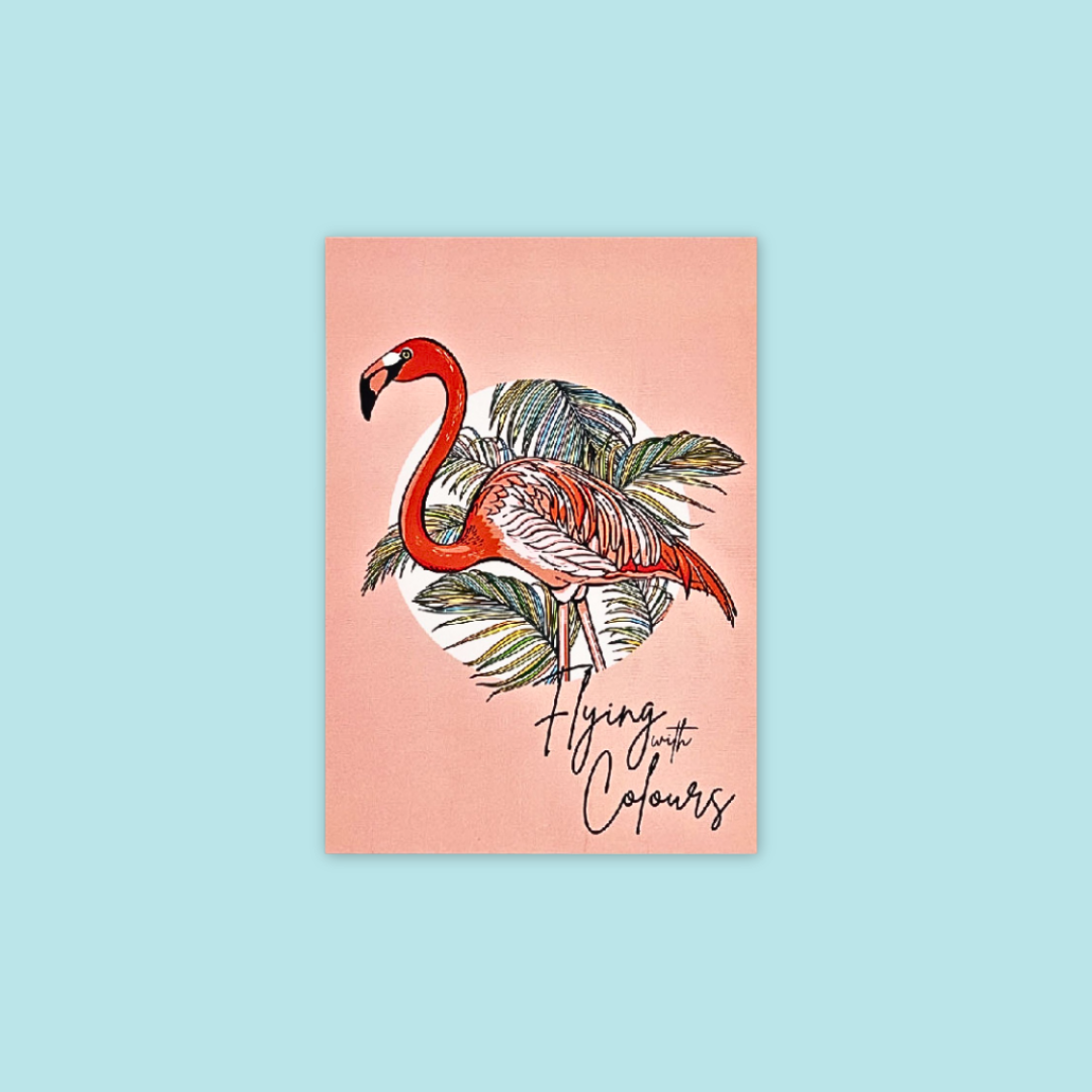 Flying With Colour Flamingo Postcard