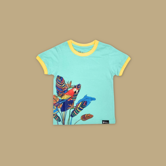 Bird Paradise Kids Macaw Blue T-shirt  - MANDAI WILDLIFE RESERVE