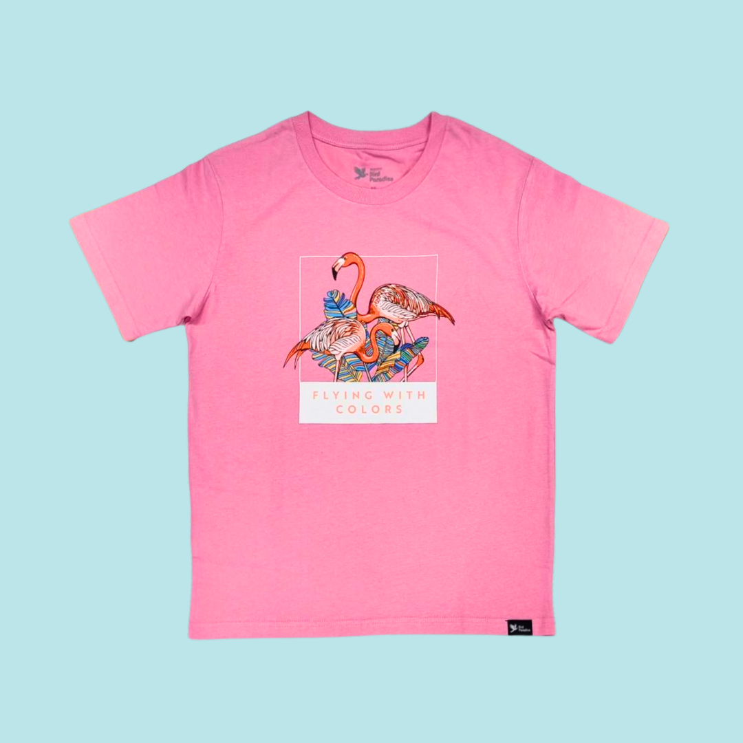 Flying With Colour Flamingo Group Adult T-Shirt