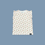 Fying With Colour Flamingo All-Over Print Girl Ruffle Top