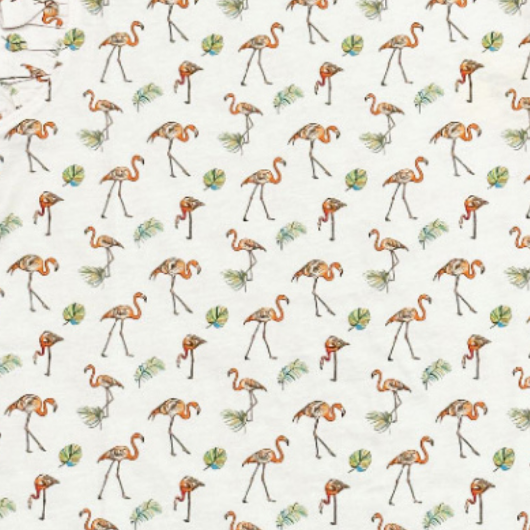 Fying With Colour Flamingo All-Over Print Girl Ruffle Top