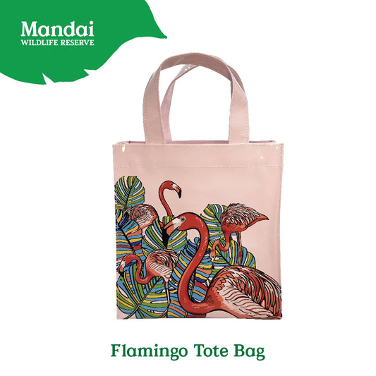 Colorful Coated Canvas Cute  Macaw Flamingo Lunch bag Flying with Colors Bird Paradise MANDAI WILDLIFE RESERVE