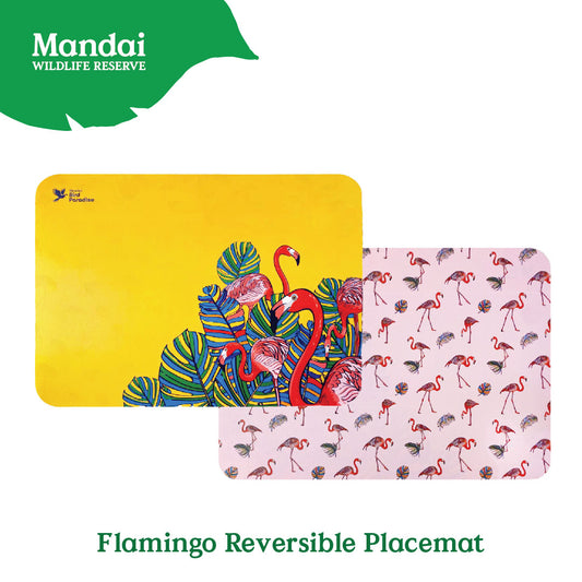 Colorful  Reversible  Placemat Flying with Colors Bird Paradise MANDAI WILDLIFE RESERVE