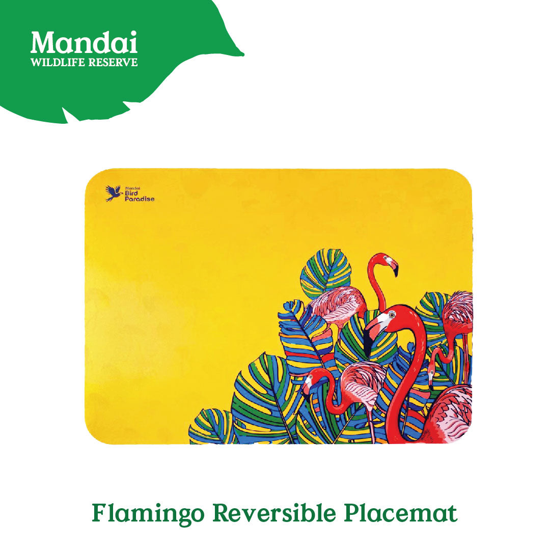 Colorful  Reversible  Placemat Flying with Colors Bird Paradise MANDAI WILDLIFE RESERVE