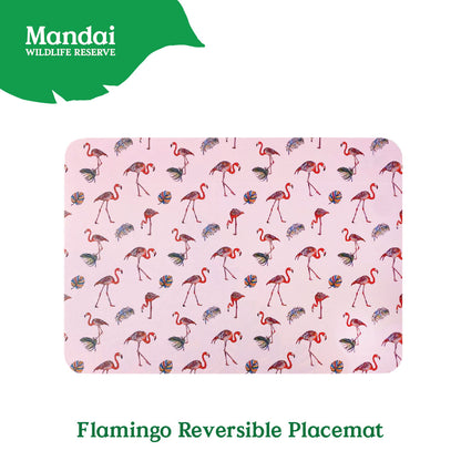 Colorful  Reversible  Placemat Flying with Colors Bird Paradise MANDAI WILDLIFE RESERVE