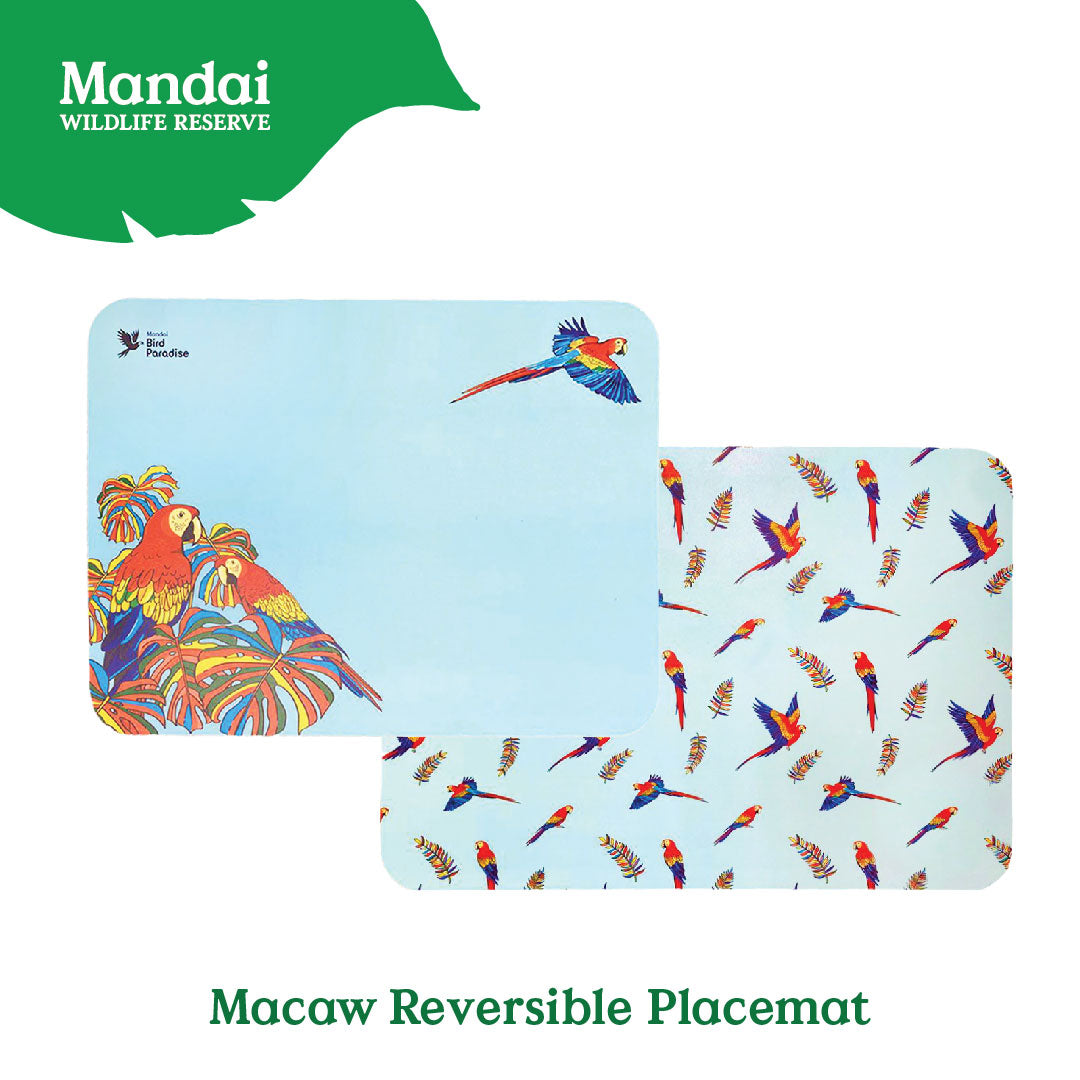 Colorful  Reversible  Placemat Flying with Colors Bird Paradise MANDAI WILDLIFE RESERVE