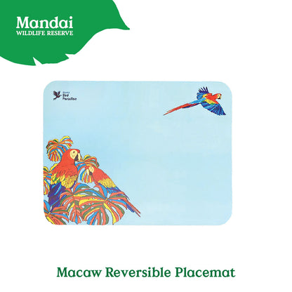 Colorful  Reversible  Placemat Flying with Colors Bird Paradise MANDAI WILDLIFE RESERVE