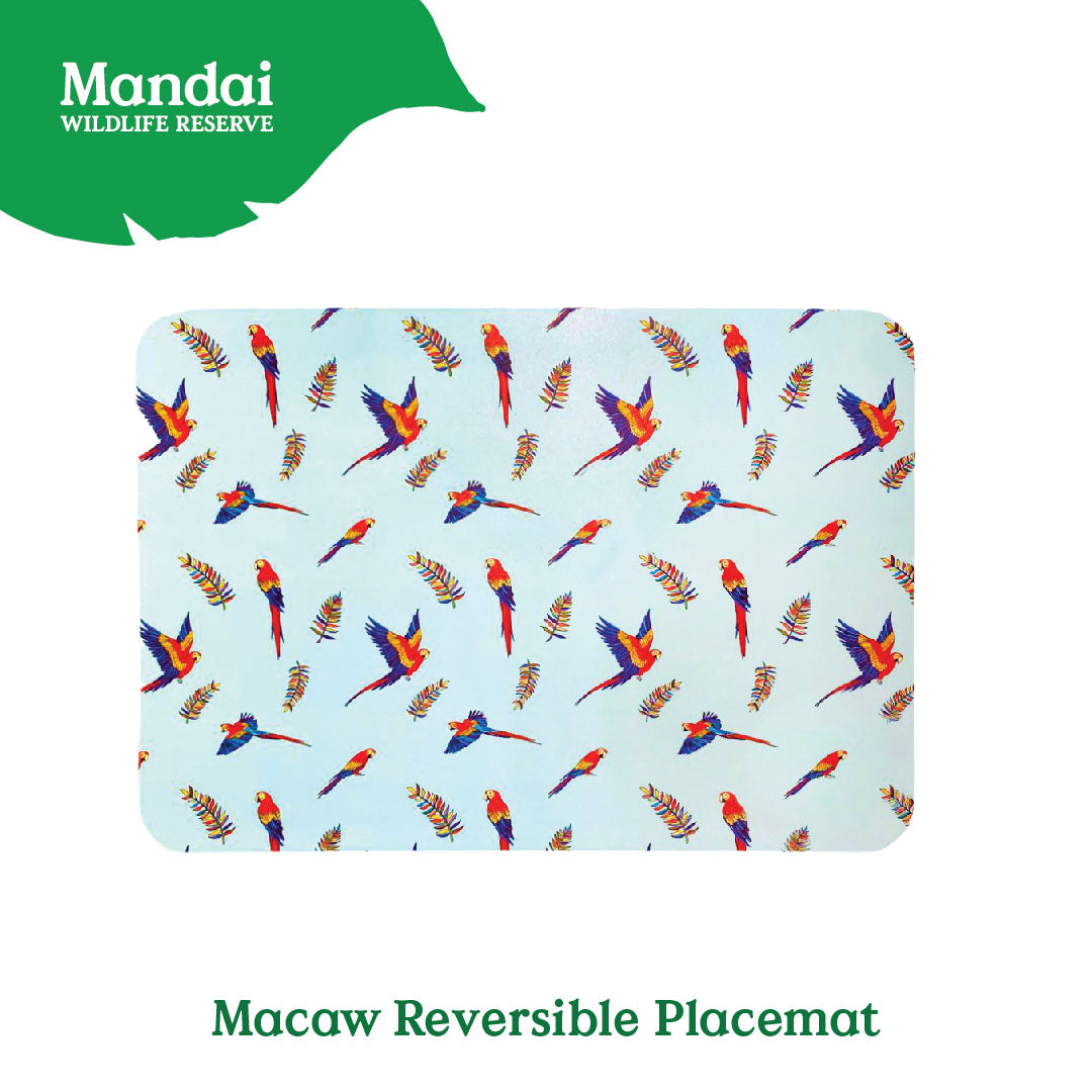 Colorful  Reversible  Placemat Flying with Colors Bird Paradise MANDAI WILDLIFE RESERVE