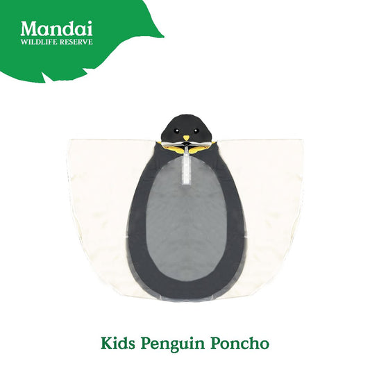 Reusable Animal Print Kids Poncho Raincoat Cute Penguin MANDAI WILDLIFE RESERVE