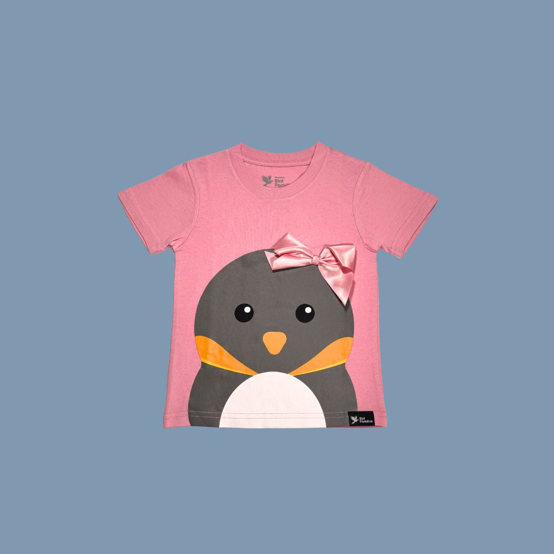 Bird Paradise Penguin Bow Kids T-Shirt