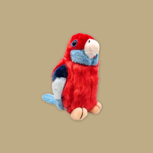 Crimson Rosella Plush with Sound – Lifelike Bird Toy Inspired by Nature MANDAI WILDLIFE RESERVE