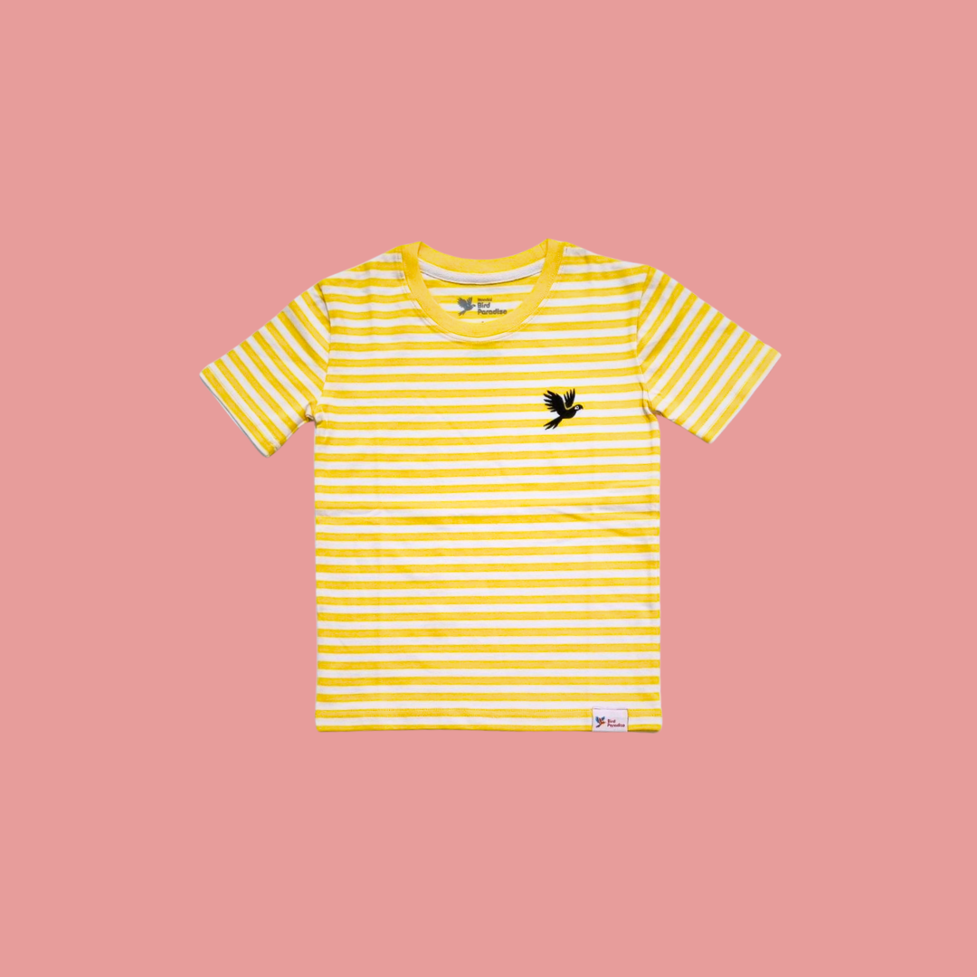 Bird Paradise Yellow Stripe Kid T-Shirt