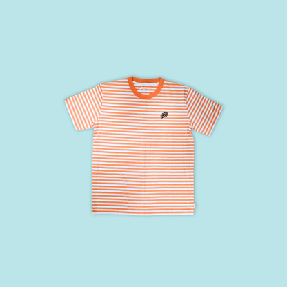 Rainforest Kids’ Unisex Stripe Cotton T-Shirt Vibrant Orange - MANDAI WILDLIFE RESERVE