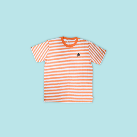 Rainforest Kids’ Unisex Stripe Cotton T-Shirt Vibrant Orange - MANDAI WILDLIFE RESERVE