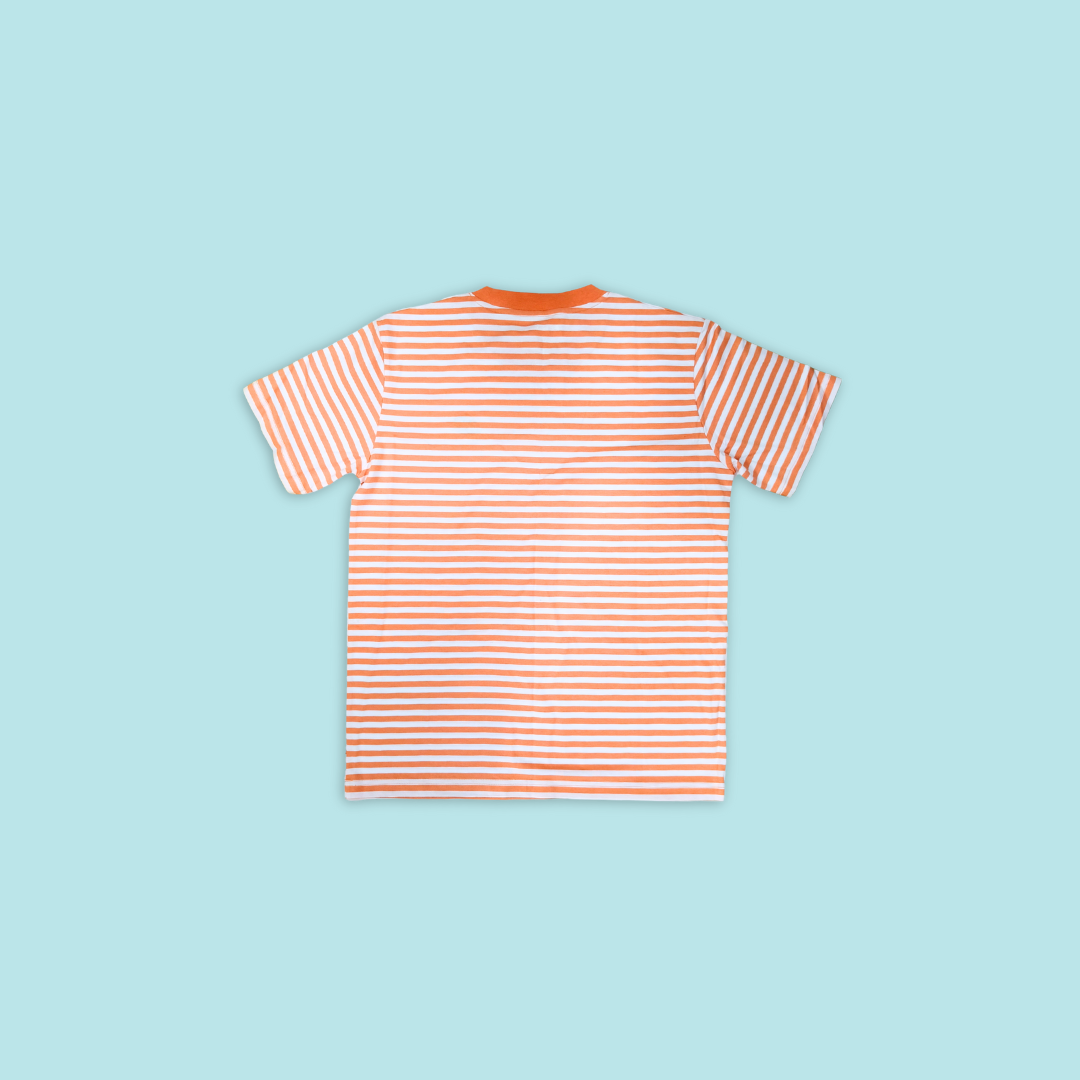 Rainforest Kids’ Unisex Stripe Cotton T-Shirt Vibrant Orange - MANDAI WILDLIFE RESERVE