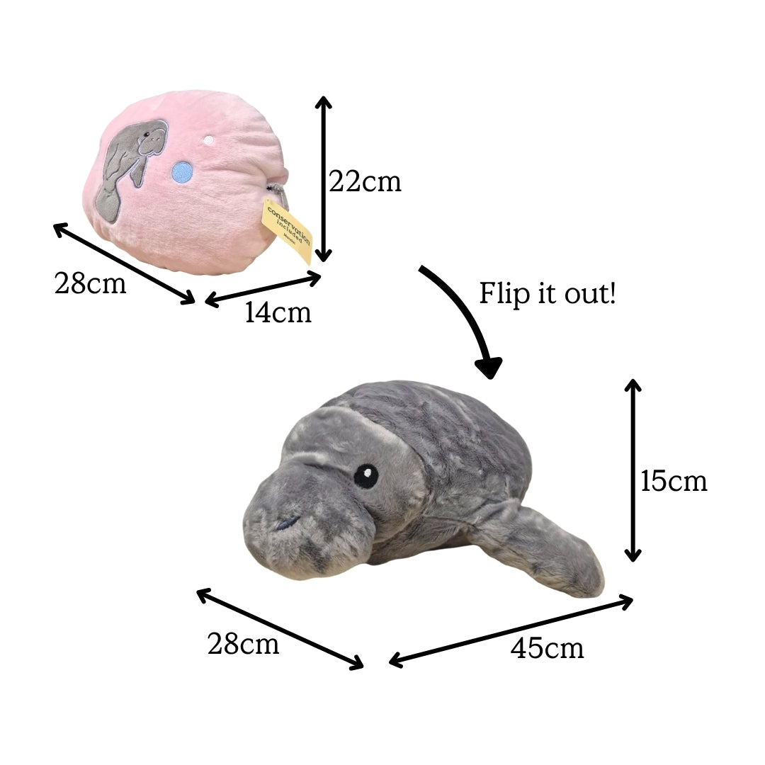 Manatee Reversible Plush Pillow