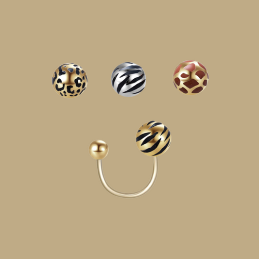 Pearly Lustre Animal Print Rings Set Of 4