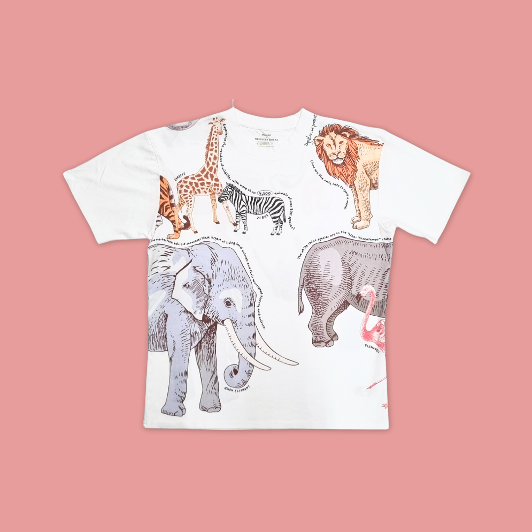 Reckless Ericka Adult Animal Drawing Unisex Oversized - MANDAI WILDLIFE RESERVE